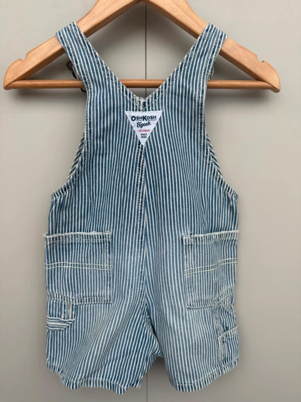 Oshkosh Hickory Dungaree Shortalls 9M
